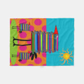 愛書家のフリースブランケットのお洒落な本の鳥 フリースブランケット (正面(横))