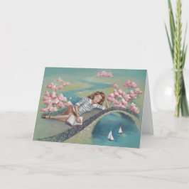 愛書家の女の子の芸術カード カード