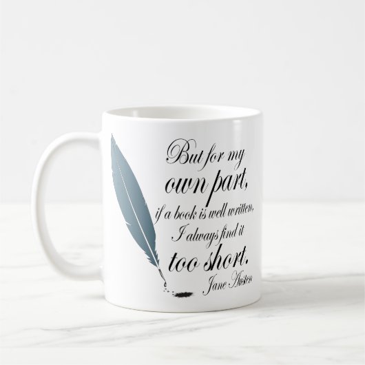 愛書家の引用文ジェーンAusten コーヒーマグカップ (左)