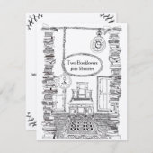 愛書家の招待状の結婚式の招待状 招待状 (正面/裏面)