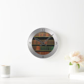 愛書家の銀 ラウンド壁時計 (ホーム)