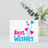 愛最高のハートの風船で願い ポストカード (スタンド正面)