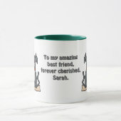 愛最高の愛の友達:可愛くて甘い犬の瞬間 マグカップ (中央)