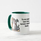 愛最高の愛の友達:可愛くて甘い犬の瞬間 マグカップ (正面左)