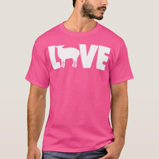 愛最高の羊の女おもしろいの羊の愛 Tシャツ (正面)