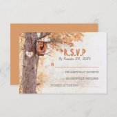 愛木の素朴な結婚式の応答カード 出欠カード (正面/裏面)