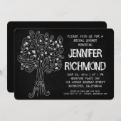 愛木の黒板のブライダルシャワー招待状 招待状 (正面/裏面)