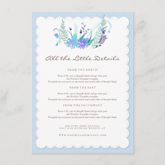 愛森林冬の結婚式の挿入物カードのシカ エンクロージャーカード (正面)