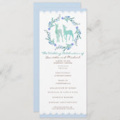 愛森林冬の結婚式プログラムプログラム・カードのシカ プログラム (正面/裏面)