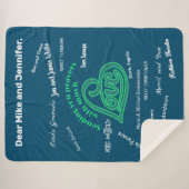 愛気にと祈りの言葉の毛布 シェルパブランケット (正面(横))