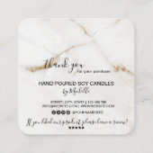 愛気に製キャンドルカードサンキューカード スクエア名刺 (裏面)