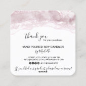 愛気に製キャンドルカードサンキューカード スクエア名刺 (裏面)