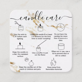 愛気に製キャンドルカードサンキューカード スクエア名刺