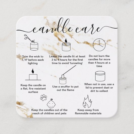 愛気に製キャンドルカードサンキューカード スクエア名刺 (正面)