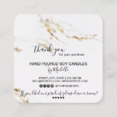 愛気に製キャンドルカードサンキューカード スクエア名刺 (裏面)
