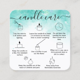 愛気に製キャンドルカードサンキューカード スクエア名刺