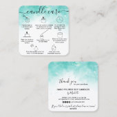 愛気に製キャンドルカードサンキューカード スクエア名刺 (正面/裏面)