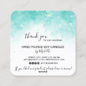 愛気に製キャンドルカードサンキューカード スクエア名刺 (裏面)