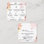 愛気に製キャンドルカードサンキューカード スクエア名刺 (正面/裏面)