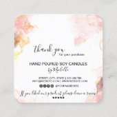 愛気に製キャンドルカードサンキューカード スクエア名刺 (裏面)