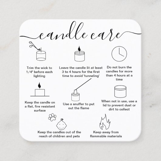 愛気に製キャンドルカードサンキューカード スクエア名刺 (正面)