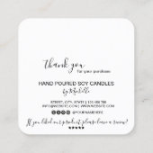 愛気に製キャンドルカードサンキューカード スクエア名刺 (裏面)