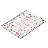 "愛決して"は花柄を失敗しません ノートブック (左側)