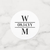 愛渦巻形のの日結婚付イニシャルロマンチックな写真 コンフェッティ (スモール正面)