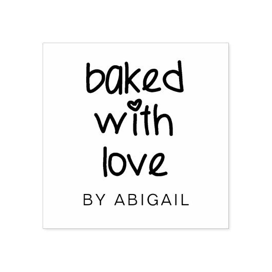 愛焼いたで – かわいいタイポグラフィパーソナライズされた ラバースタンプ (インプリント)