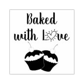 愛焼いたのカップケーキとハートで ラバースタンプ (インプリント)