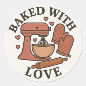 愛焼いたのシール付きヴィンテージ ラウンドシール (正面)