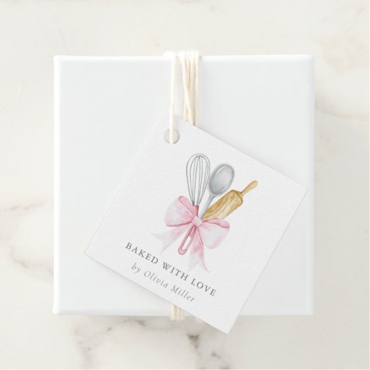 愛焼いたのピエレガントックボウ付きパーソナライズされた フェイバータグ (インサイチュ)