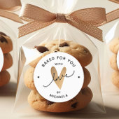 愛焼いたの金ゴールドフェイクハートパーソナライズされた贈り物 ラウンドシール