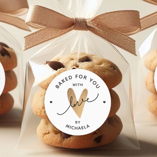 愛焼いたの金ゴールドフェイクハートパーソナライズされた贈り物 ラウンドシール