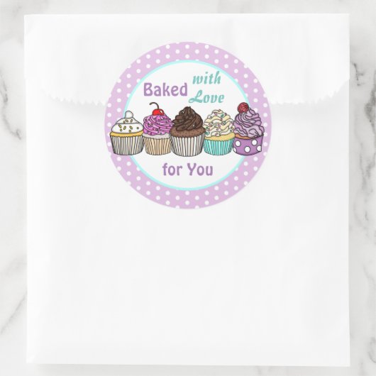 愛焼いたを込めて |手のカップケ焼いたーク ラウンドシール (バッグ)