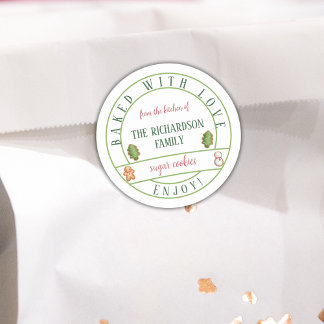 愛焼いたクリスマス水の色のクッキー ラウンドシール
