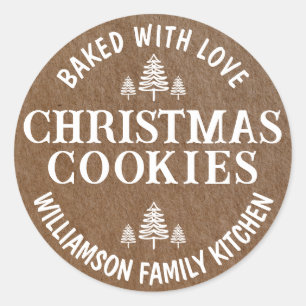 愛焼いたクリスマスCookieの素朴紙 ラウンドシール
