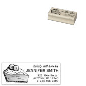 愛焼いたバナナクリームパイスライスアドレス付き ラバースタンプ (押印)