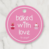 愛焼いた付き – かわいいストロベリーショートケーキ フェイバータグ (裏面)