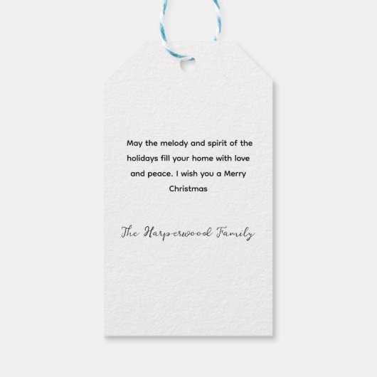 愛焼いた付き – クリスマスエレガント家族 ギフトタグ (裏面)