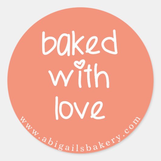 愛焼いた付き – パーソナライズされたカスタム色 ラウンドシール (正面)