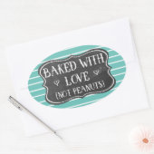 愛焼いた無しピーナッツのナッツフリーレトロのアレルギー 楕円形シール (封筒)