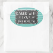 愛焼いた無しピーナッツのナッツフリーレトロのアレルギー 楕円形シール (バッグ)