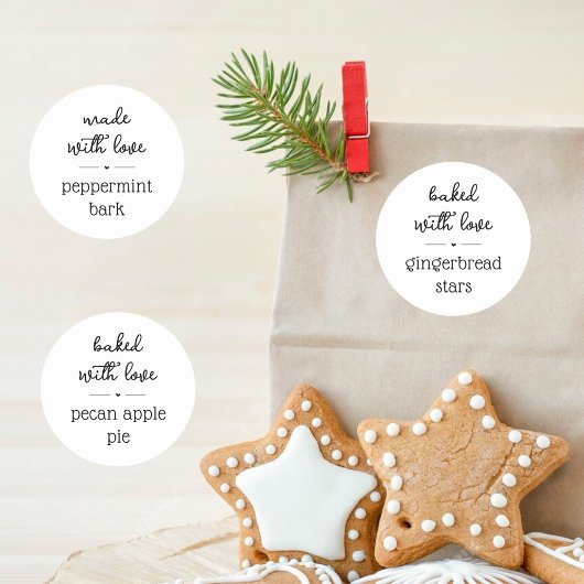 愛焼いた自家製の食品ギフトラベルシール ラウンドシール