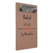 愛焼いた茶色の名前で ミニクリップボード (アングル)