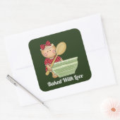 愛焼いた追加メッセージベーキングジンジャーステッカー スクエアシール (封筒)