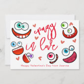 愛熱狂するのファンイ熱狂する顔バレンタインデー シーズンカード (正面)