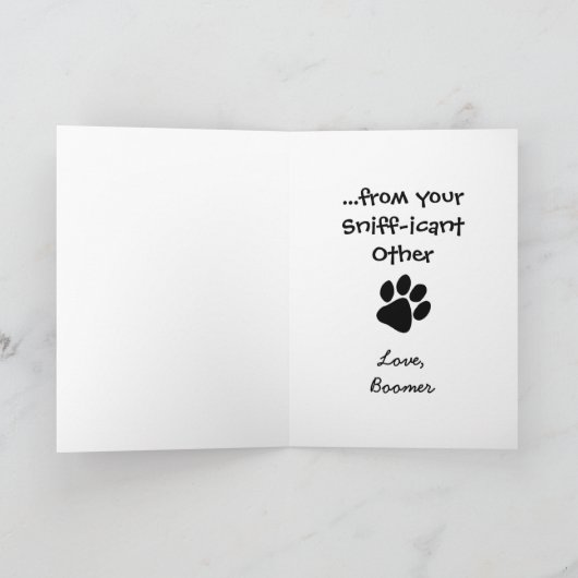 愛犬おもしろいから飼い主への誕生日 カード (内部)