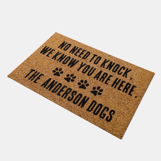 愛犬おもしろいの愛人をノックパーソナライズされたする必要はない ドアマット (アングル)