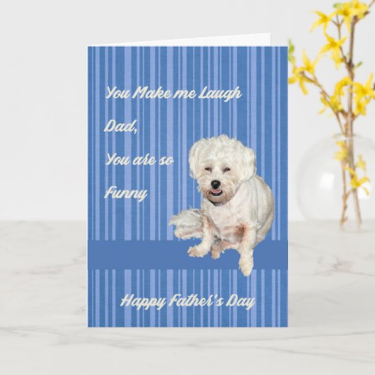 愛犬からの父の日用カード カード (黄色い花)